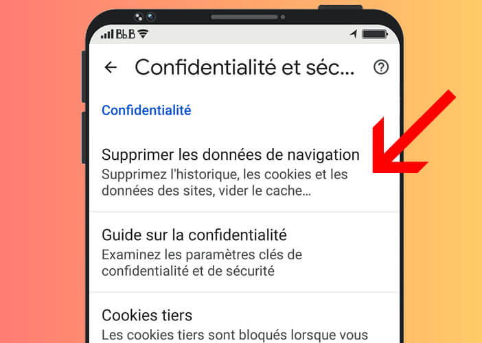Effacer tous les données enregistrées lors de votre navigation