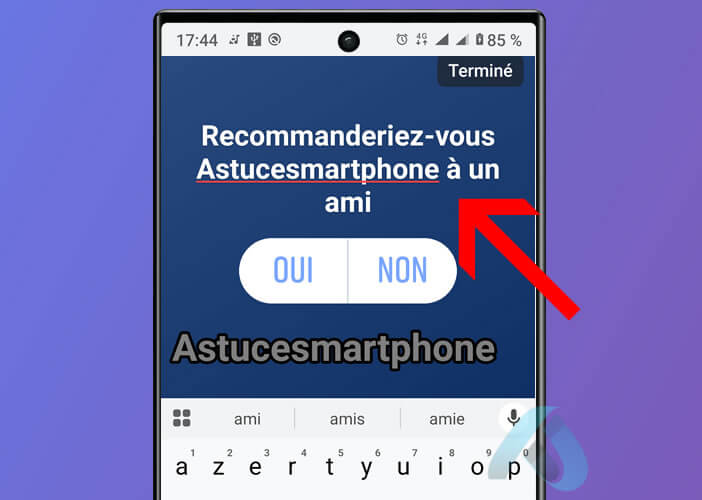 Saisir votre question dans la rubrique Sondage