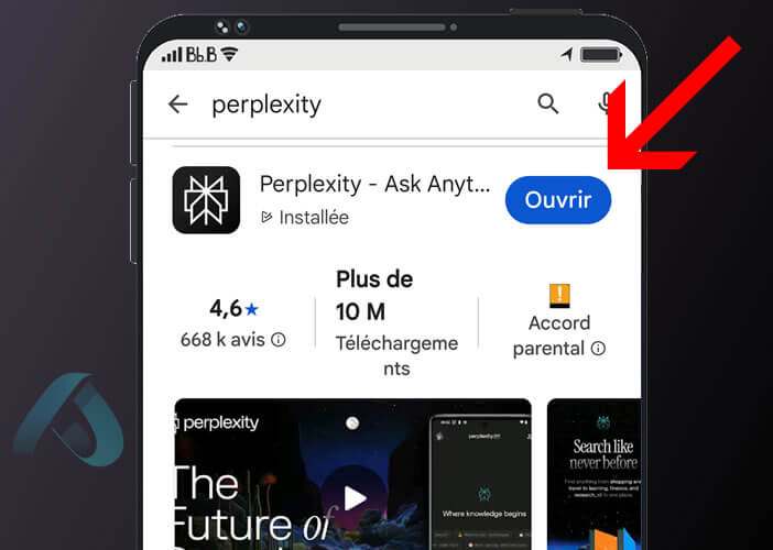 Installer l’assistant Perplexity depuis le Play Store de Google
