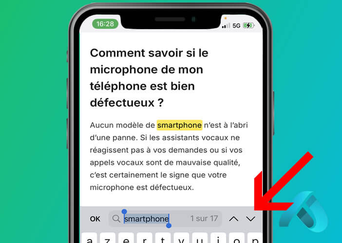 Navigation entre les résultats de recherche