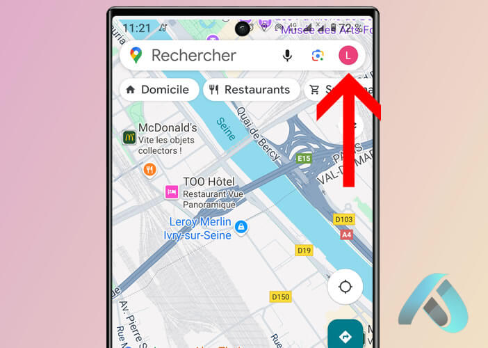 Icône de la photo de profil dans Google Maps
