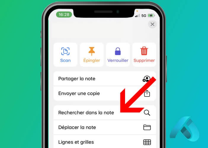 Effectuer une recherche depuis l’app Notes de l’iPhone