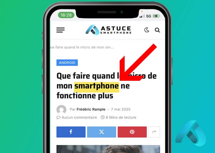 Résultats d’une recherche de mot sur une page web dans Safari